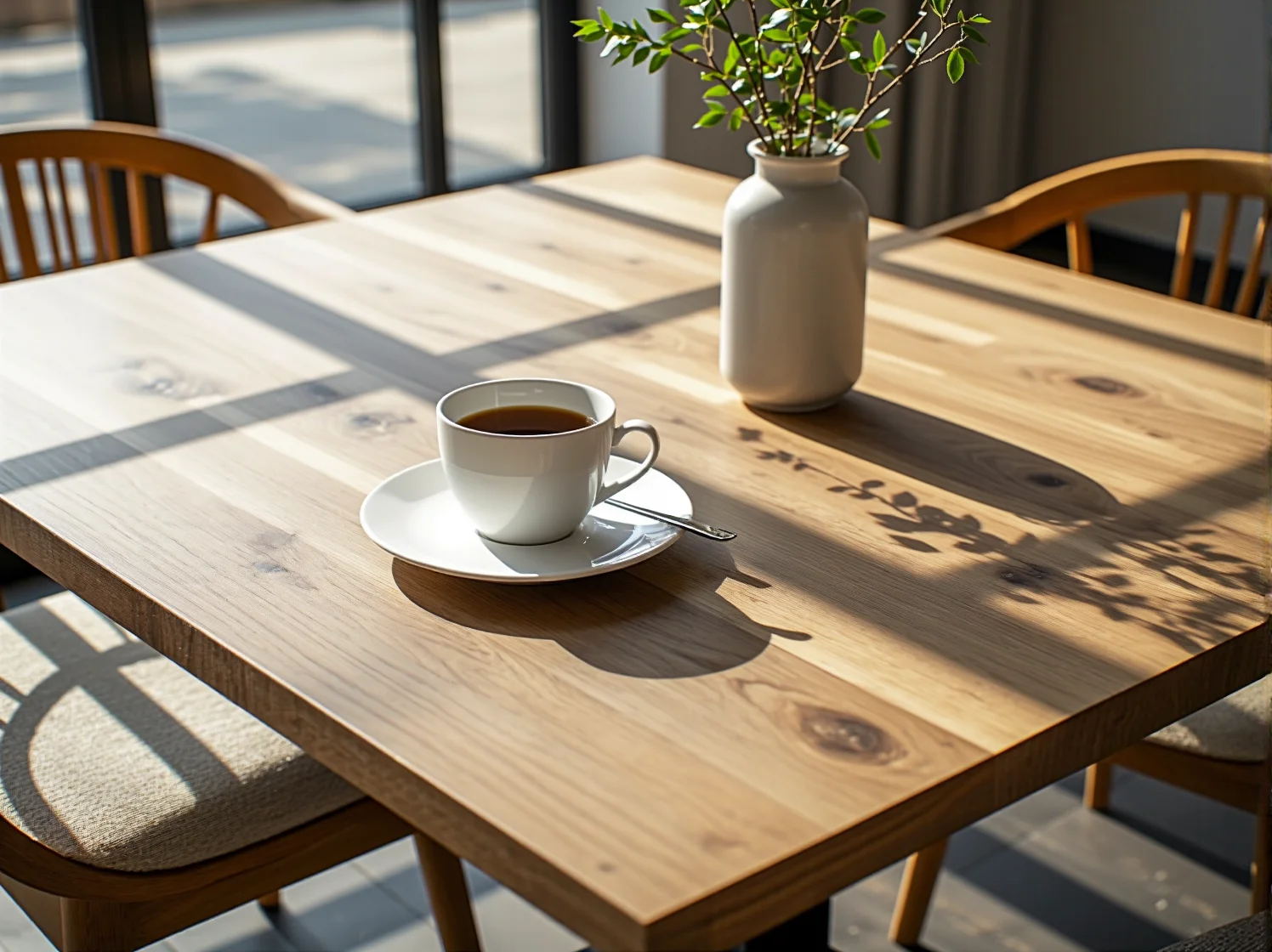 Minimalistyczny wystrój kawiarni z wygodnymi fotelami i miękkimi tekstyliami w duchu hygge.