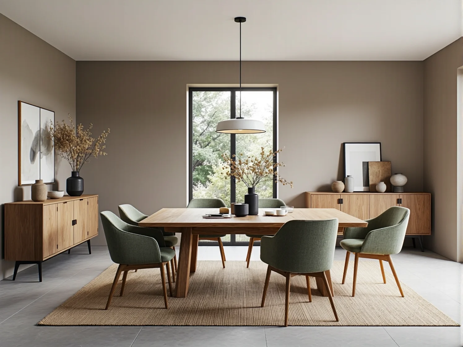 Elegancka aranżacja jadalni w kolorze szmaragdowej zieleni i złota