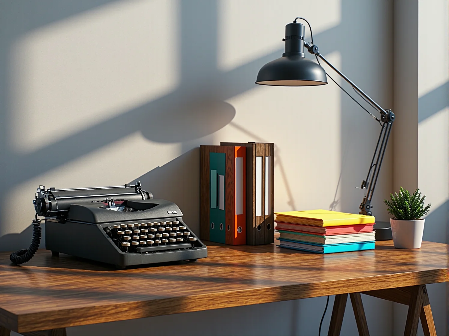 Fotel vintage w strefie relaksu biura coworkingowego z nowoczesnym oświetleniem.