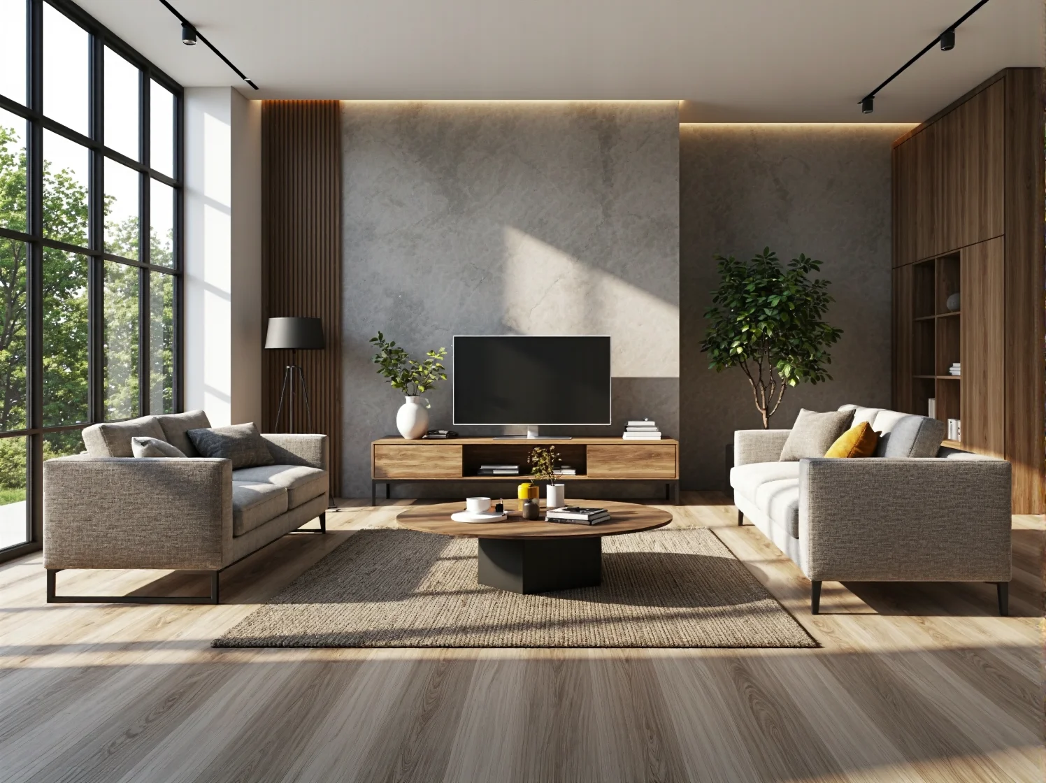 Szafka RTV dąb craft na metalowych nogach z półką