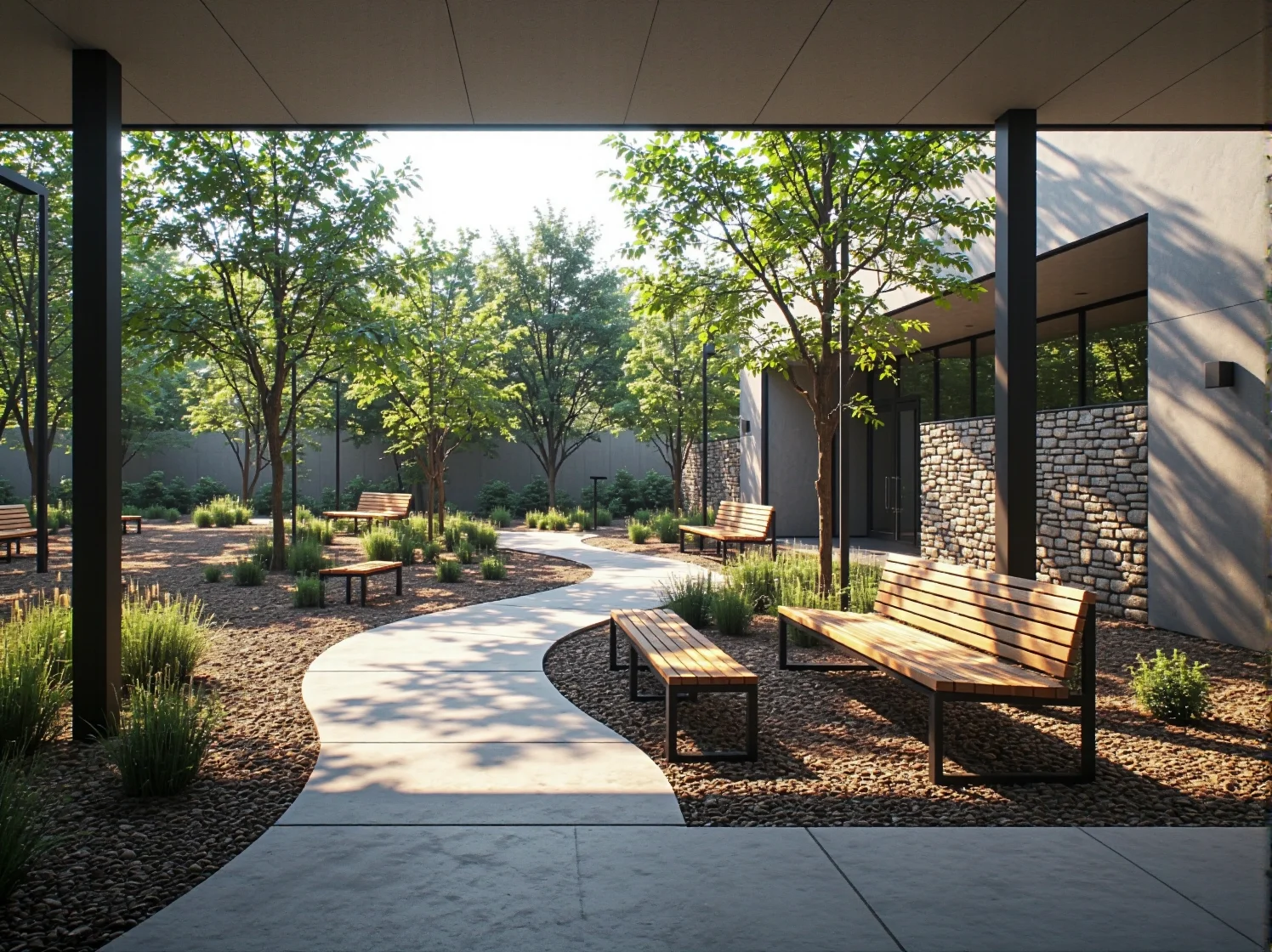 Ławka ogrodowa drewniana z metalowym stelażem w stylu rustykalnym