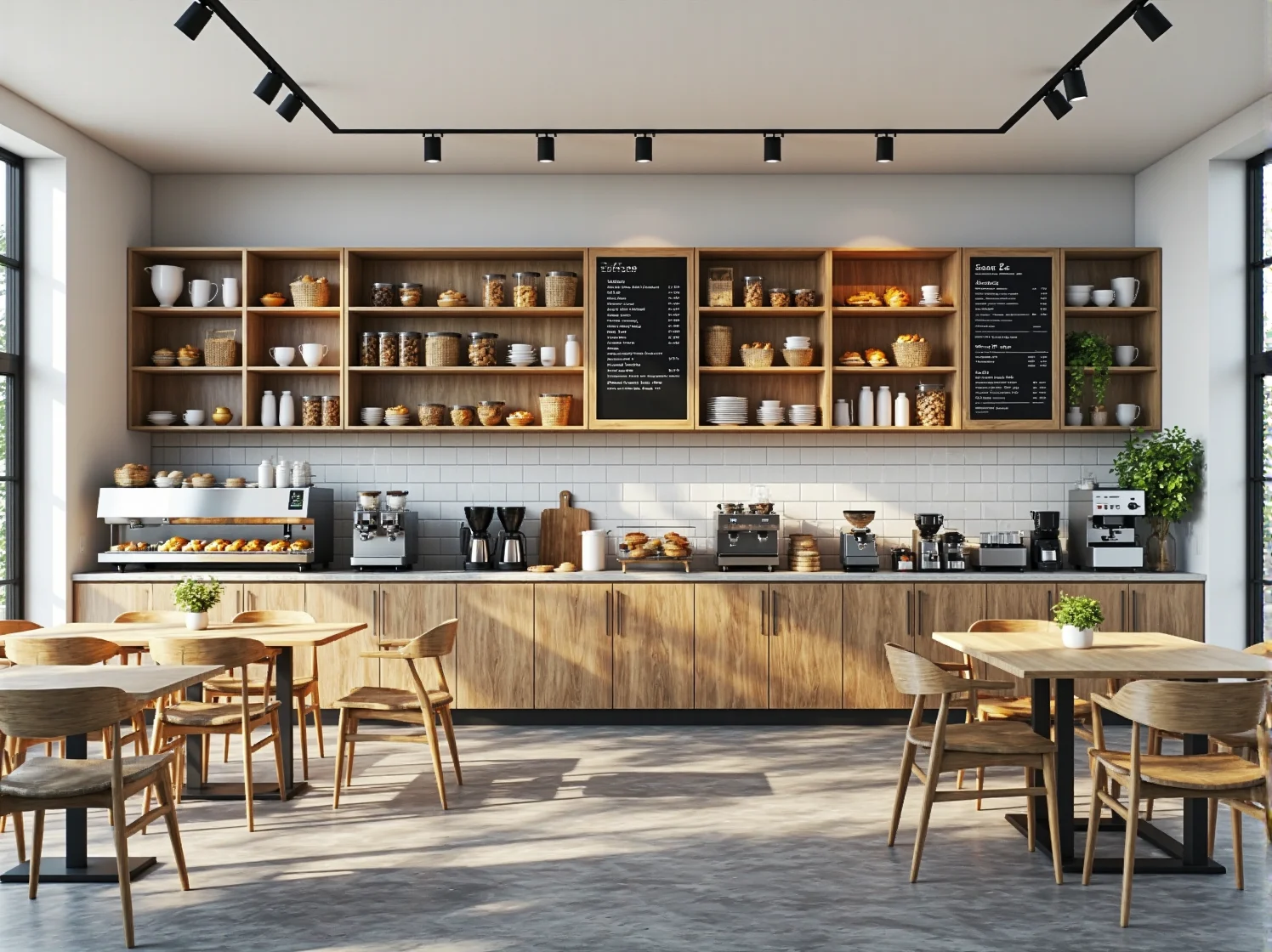 Detale wystroju skandynawskiego: jasna paleta barw, proste formy i zielone rośliny doniczkowe.