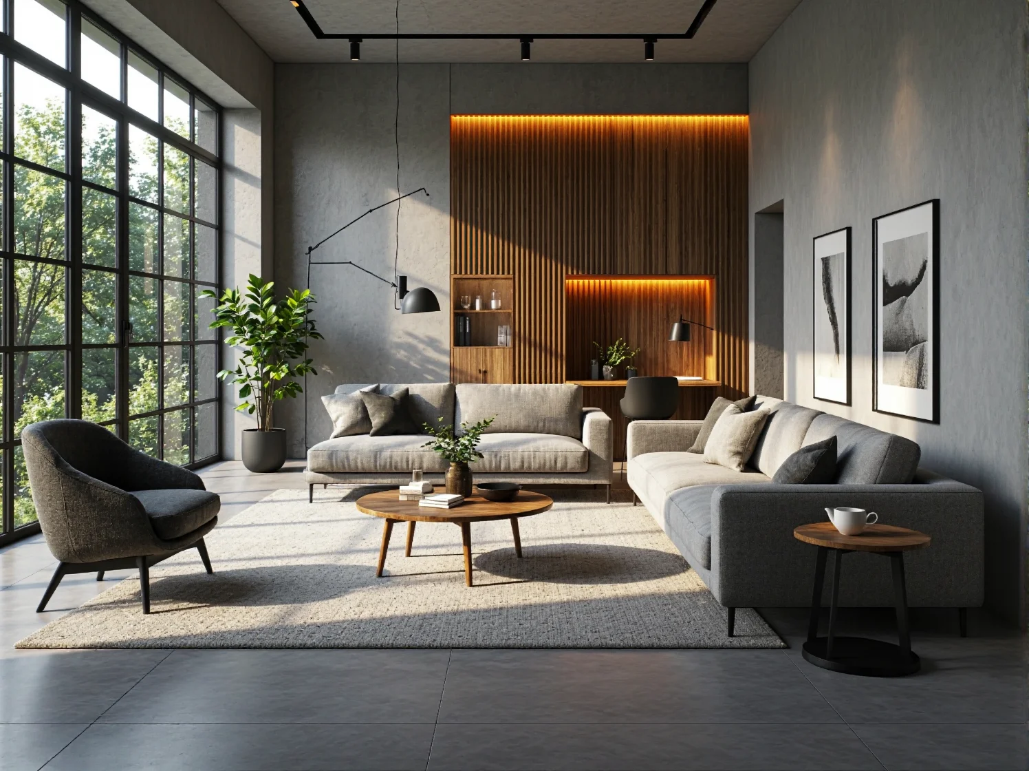 Okrągły stolik kawowy dębowy na trzech drewnianych nogach